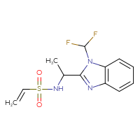 Chemical structure of N-{1-[1-(difluoromethyl)-1H-1,3-benzodiazol-2-yl]ethyl}ethene-1-sulfonamide - CSSB21332052760
