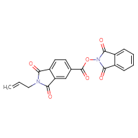 Chemical structure of 1,3-dioxo-2,3-dihydro-1H-isoindol-2-yl 1,3-dioxo-2-(prop-2-en-1-yl)-2,3-dihydro-1H-isoindole-5-carboxylate - CSSB00116218113