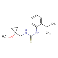 Chemical structure of 3-[(1-methoxycyclopropyl)methyl]-1-[2-(propan-2-yl)phenyl]thiourea - CSSB07106447843