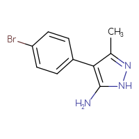 Chemical structure of 4-(4-bromophenyl)-3-methyl-1H-pyrazol-5-amine - CSSB00011202745