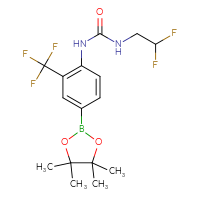 Chemical structure of 3-(2,2-difluoroethyl)-1-[4-(4,4,5,5-tetramethyl-1,3,2-dioxaborolan-2-yl)-2-(trifluoromethyl)phenyl]urea - CSSB21332113599