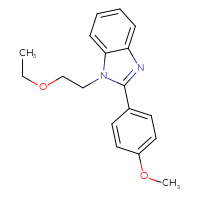 Chemical structure of 1-(2-ethoxyethyl)-2-(4-methoxyphenyl)-1H-1,3-benzodiazole - CSSB00025859299
