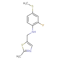 Chemical structure of 2-fluoro-N-[(2-methyl-1,3-thiazol-5-yl)methyl]-4-(methylsulfanyl)aniline - CSSB06573122614