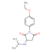 Chemical structure of 1-(4-ethoxyphenyl)-3-[(propan-2-yl)amino]pyrrolidine-2,5-dione - CSSB00020601277