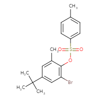Chemical structure of 2-bromo-4-tert-butyl-6-methylphenyl 4-methylbenzene-1-sulfonate - CSSB21432558704