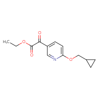 Chemical structure of ethyl 2-[6-(cyclopropylmethoxy)pyridin-3-yl]-2-oxoacetate - CSSB21103685421