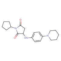 Chemical structure of 1-cyclopentyl-3-{[4-(piperidin-1-yl)phenyl]amino}pyrrolidine-2,5-dione - CSSB00132943675