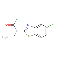 Chemical structure of N-(5-chloro-1,3-benzothiazol-2-yl)-N-ethylcarbamoyl chloride - CSSB14978150945