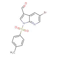 Chemical structure of 5-bromo-1-(4-methylbenzenesulfonyl)-1H-pyrrolo[2,3-b]pyridine-3-carbaldehyde - CSSB00159321166