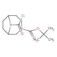 Chemical structure of tert-butyl 9-(carbonochloridoyl)-3,9-diazabicyclo[4.2.1]nonane-3-carboxylate - CSSB00153718786