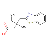 Chemical structure of 3-[(1,3-benzothiazol-2-yl)methyl]-3-methylpentanoic acid - CSSB00000701455