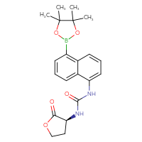 Chemical structure of 3-[(3S)-2-oxooxolan-3-yl]-1-[5-(4,4,5,5-tetramethyl-1,3,2-dioxaborolan-2-yl)naphthalen-1-yl]urea - CSSB21332136138