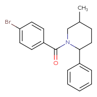 Chemical structure of 1-(4-bromobenzoyl)-5-methyl-2-phenylpiperidine - CSSB21432462419
