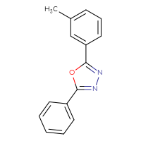 Chemical structure of 2-(3-methylphenyl)-5-phenyl-1,3,4-oxadiazole - CSSB00103762586