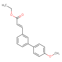 Chemical structure of ethyl (2E)-3-{4'-methoxy-[1,1'-biphenyl]-3-yl}prop-2-enoate - CSSB06714785061