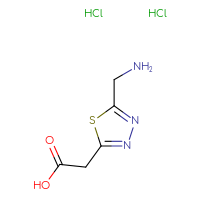 Chemical structure of 2-[5-(aminomethyl)-1,3,4-thiadiazol-2-yl]acetic acid dihydrochloride - CSSB21043403534