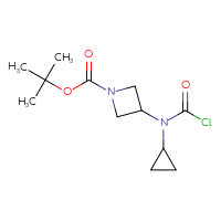Chemical structure of tert-butyl 3-[(chlorocarbonyl)(cyclopropyl)amino]azetidine-1-carboxylate - CSSB00153512738