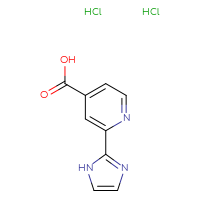 Chemical structure of 2-(1H-imidazol-2-yl)pyridine-4-carboxylic acid dihydrochloride - CSSB00015195936