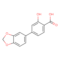 Chemical structure of 4-(2H-1,3-benzodioxol-5-yl)-2-hydroxybenzoic acid - CSSB01581322854