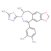 Chemical structure of 2-methyl-4-[(13R)-13-methyl-12-(5-methyl-1,3,4-thiadiazol-2-yl)-4,6-dioxa-11,12-diazatricyclo[7.5.0.0³,⁷]tetradeca-1,3(7),8,10-tetraen-10-yl]aniline - CSSB02495333047