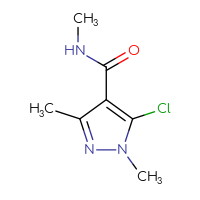 Chemical structure of 5-chloro-N,1,3-trimethyl-1H-pyrazole-4-carboxamide - CSSB00015914771