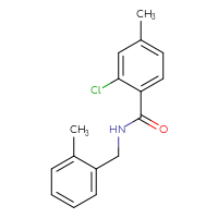 Chemical structure of 2-chloro-4-methyl-N-[(2-methylphenyl)methyl]benzamide - CSSB00048358217