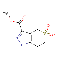 Chemical structure of methyl 5,5-dioxo-1H,4H,6H,7H-5λ⁶-thiopyrano[4,3-c]pyrazole-3-carboxylate - CSSB00033548834