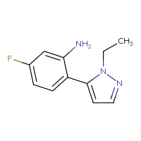 Chemical structure of 2-(1-ethyl-1H-pyrazol-5-yl)-5-fluoroaniline - CSSB00014262197