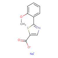 Chemical structure of sodium 2-(2-methoxyphenyl)-1,3-thiazole-5-carboxylate - CSSB00138414609