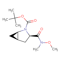 Chemical structure of tert-butyl (1R,3R,5R)-3-[methoxy(methyl)carbamoyl]-2-azabicyclo[3.1.0]hexane-2-carboxylate - CSSB06822201593