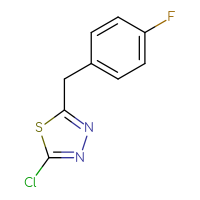 Chemical structure of 2-chloro-5-[(4-fluorophenyl)methyl]-1,3,4-thiadiazole - CSSB00011858526