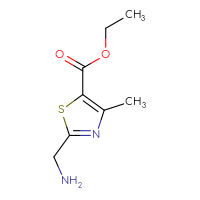 Chemical structure of ethyl 2-(aminomethyl)-4-methyl-1,3-thiazole-5-carboxylate - CSSB00000684928