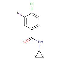 Chemical structure of 4-chloro-N-cyclopropyl-3-iodobenzamide - CSSB00000046561