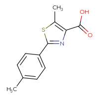 Chemical structure of 5-methyl-2-(4-methylphenyl)-1,3-thiazole-4-carboxylic acid - CSSB00011265969