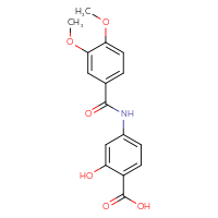 Chemical structure of 4-(3,4-dimethoxybenzamido)-2-hydroxybenzoic acid - CSSB00000688392