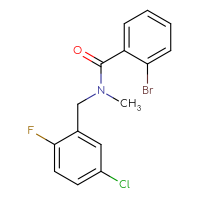Chemical structure of 2-bromo-N-[(5-chloro-2-fluorophenyl)methyl]-N-methylbenzamide - CSSB12404996429