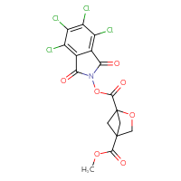 Chemical structure of 4-methyl 1-(4,5,6,7-tetrachloro-1,3-dioxo-2,3-dihydro-1H-isoindol-2-yl) 2-oxabicyclo[2.1.1]hexane-1,4-dicarboxylate - CSSB20271180397