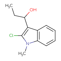 Chemical structure of 1-(2-chloro-1-methyl-1H-indol-3-yl)propan-1-ol - CSSB21246420366