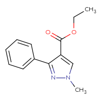 Chemical structure of ethyl 1-methyl-3-phenyl-1H-pyrazole-4-carboxylate - CSSB00015193627