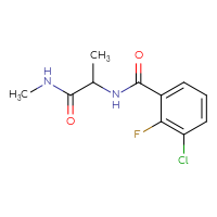 Chemical structure of 2-[(3-chloro-2-fluorophenyl)formamido]-N-methylpropanamide - CSSB01998642620