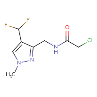 Chemical structure of 2-chloro-N-{[4-(difluoromethyl)-1-methyl-1H-pyrazol-3-yl]methyl}acetamide - CSSB01992443093