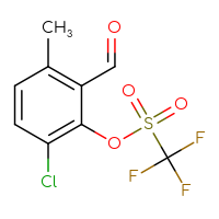 Chemical structure of 6-chloro-2-formyl-3-methylphenyl trifluoromethanesulfonate - CSSB20977114556
