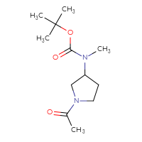 Chemical structure of tert-butyl N-(1-acetylpyrrolidin-3-yl)-N-methylcarbamate - CSSB00010273511