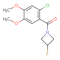 Chemical structure of 1-(2-chloro-4,5-dimethoxybenzoyl)-3-fluoroazetidine - CSSB01581292662