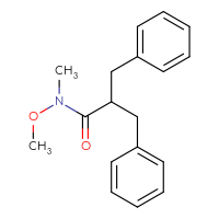 Chemical structure of 2-benzyl-N-methoxy-N-methyl-3-phenylpropanamide - CSSB02045395478