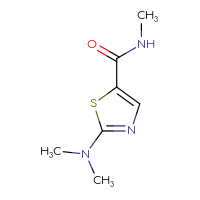 Chemical structure of 2-(dimethylamino)-N-methyl-1,3-thiazole-5-carboxamide - CSSB03551669210