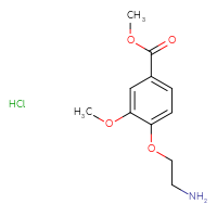 Chemical structure of methyl 4-(2-aminoethoxy)-3-methoxybenzoate hydrochloride - CSSB00160568087