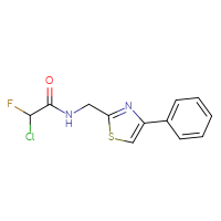 Chemical structure of 2-chloro-2-fluoro-N-[(4-phenyl-1,3-thiazol-2-yl)methyl]acetamide - CSSB21332124742
