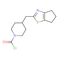 Chemical structure of 4-({4H,5H,6H-cyclopenta[d][1,3]thiazol-2-yl}methyl)piperidine-1-carbonyl chloride - CSSB06657016165