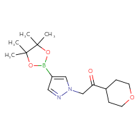Chemical structure of 1-(oxan-4-yl)-2-[4-(4,4,5,5-tetramethyl-1,3,2-dioxaborolan-2-yl)-1H-pyrazol-1-yl]ethan-1-one - CSSB21229495658